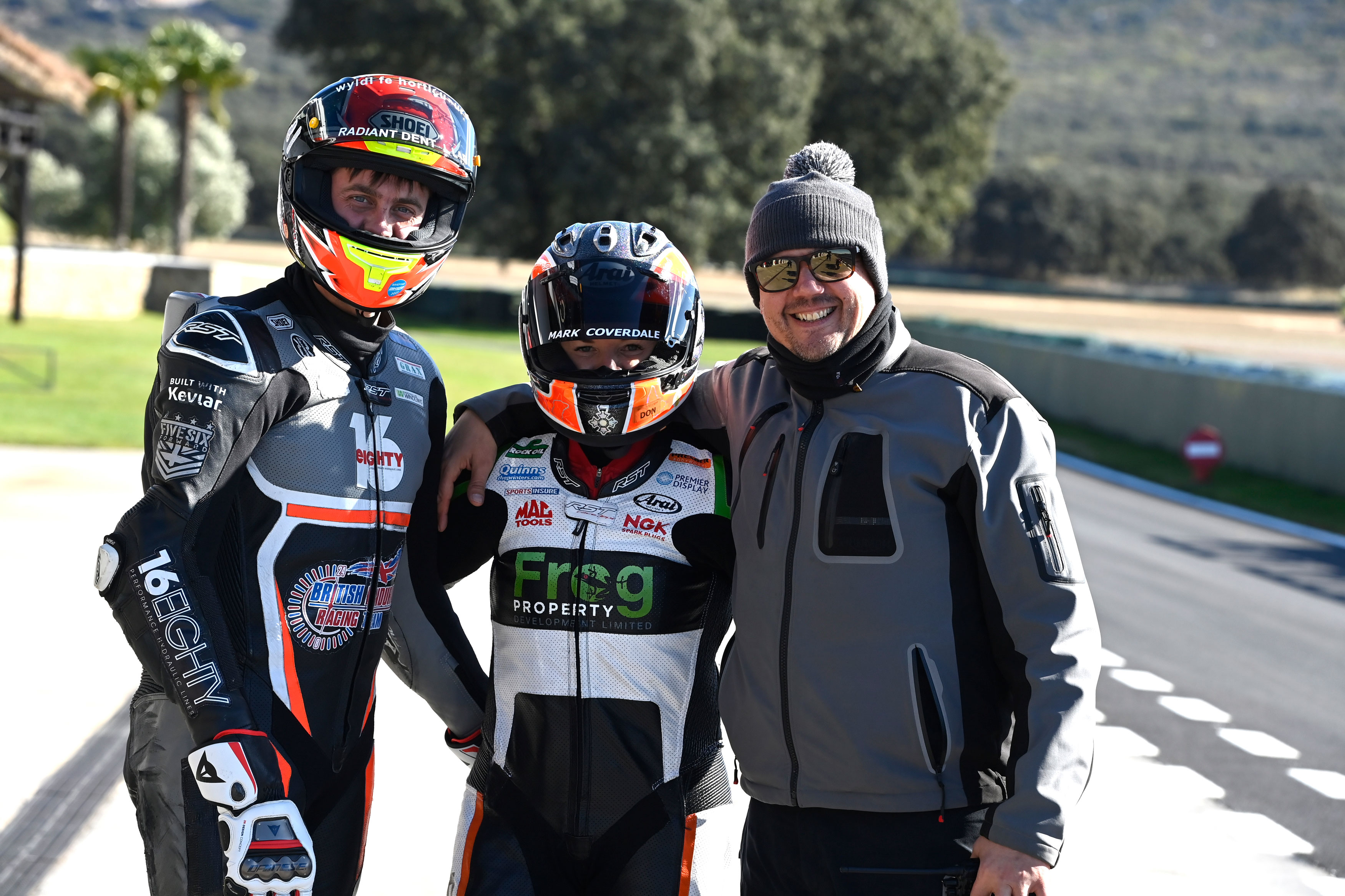 Joe Akroyd, Maria Costello and Gareth Bright at the Ascari circuit in Rhonda, Spain